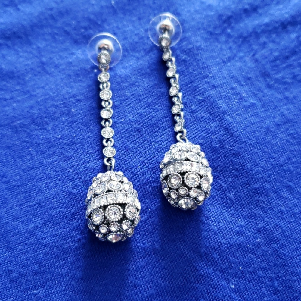 Silver chain drop earrings